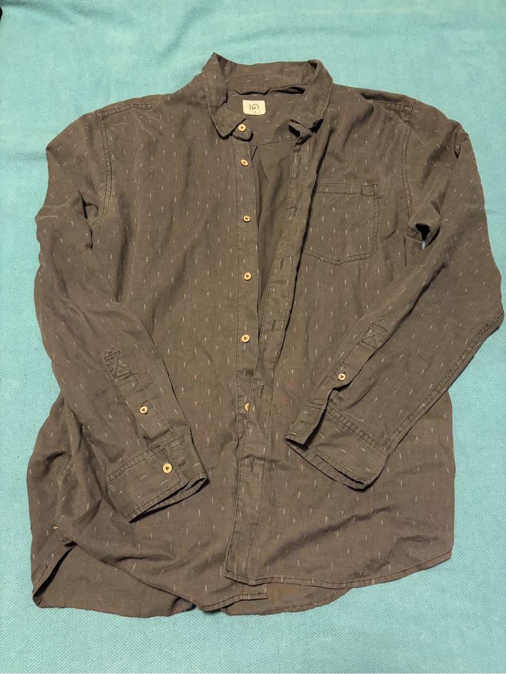 Men's Casual Button-Up Shirt - Dark Gray